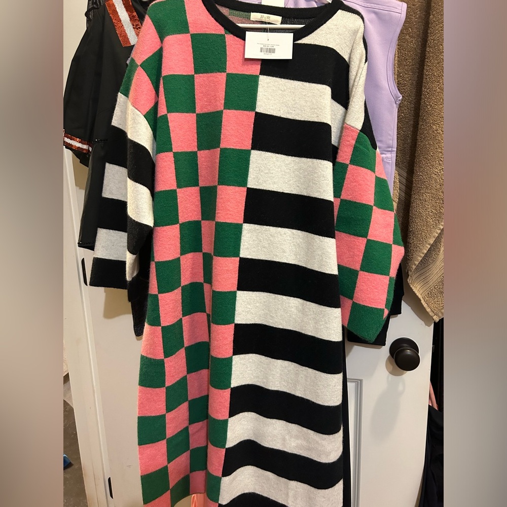 Jade Multicolor Checkered Sweater